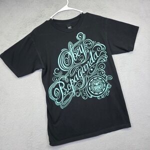Obey Propaganda Shirt Mens M Black Graphics Print Rock Punk Skate Streetwear Tee